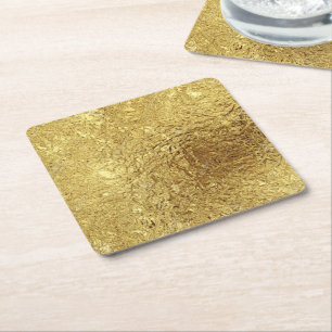 Gold - square paper coaster