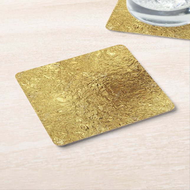 Gold - square paper coaster (Angled)