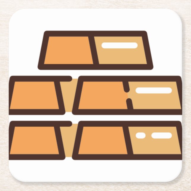 gold square paper coaster (Front)