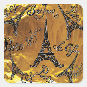 Gold Square Sticker
