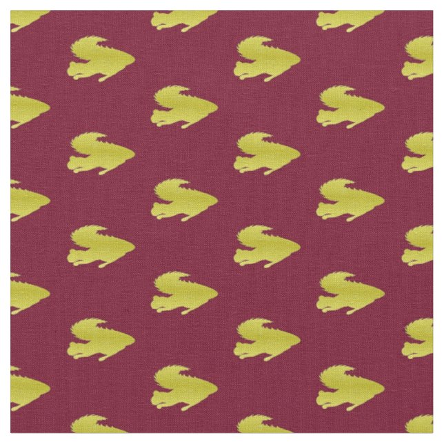 Gold squirrel on red fabric (Close Up)