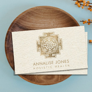 Gold Sri Yantra  / Sri Chakra Dot Art Business Card