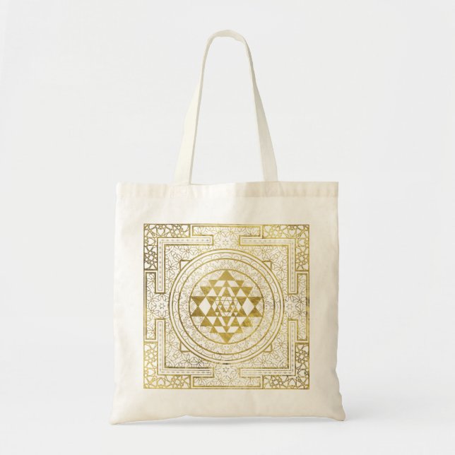 Gold Sri Yantra  / Sri Chakra Tote Bag (Front)