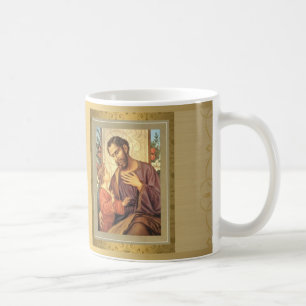 Gold St. Joseph Religious Vintage Coffee Mug