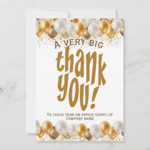 Gold Staff Employee Very Big Thank You Card