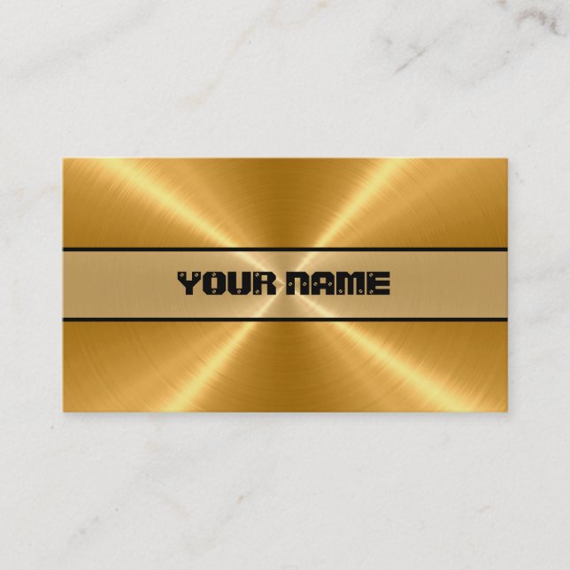 Gold Stainless Steel Metal Business Card (Front)