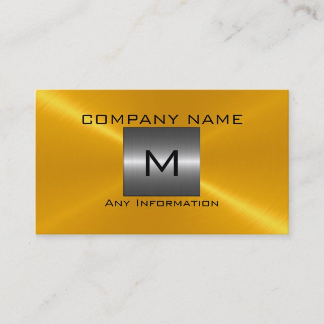 Gold Stainless Steel Metal Business Card (Front)