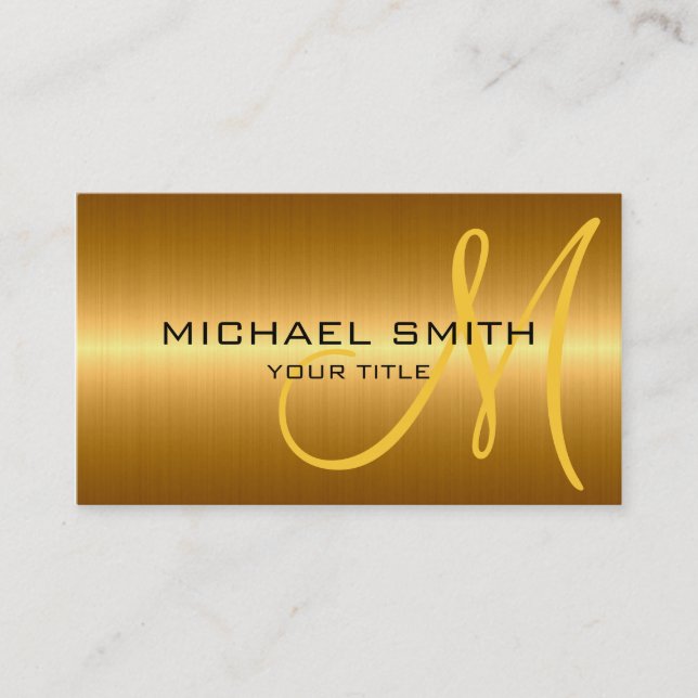 Gold Stainless Steel Metal Business Card (Front)