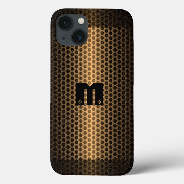 Gold Stainless Steel Metal Hole Case-Mate iPhone Case (Back)