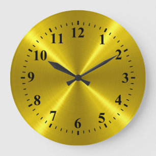 Gold Stainless Steel Metal Large Clock