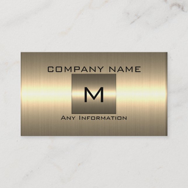 Gold Stainless Steel Metal Look Business Card (Front)