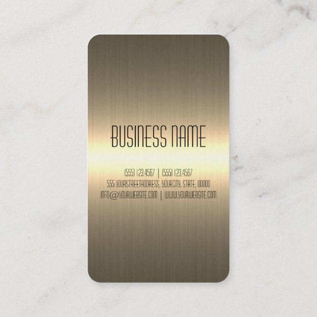 Gold Stainless Steel Metal Look Business Card (Back)