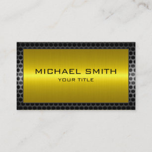 Gold Stainless Steel Modern Metal Border Business Card
