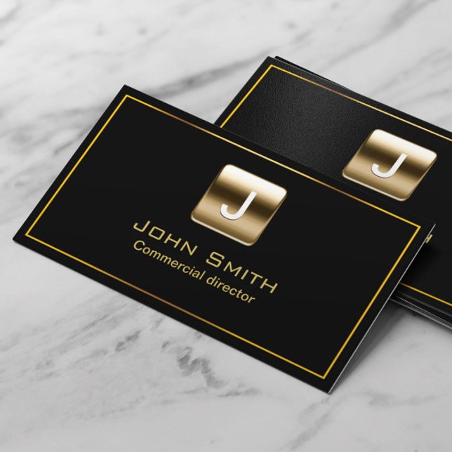Gold Stamp Commercial Director Dark Business Card (Creator Uploaded)