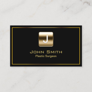 Gold Stamp Plastic Surgeon Dark Business Card