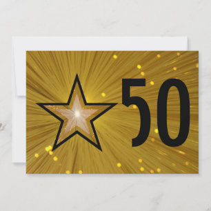 Gold Star '50' anniversary invitation black back