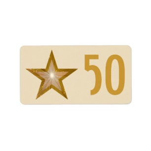 Gold Star '50' label medium cream