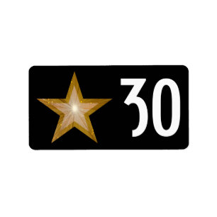 Gold Star 'Age' label medium black