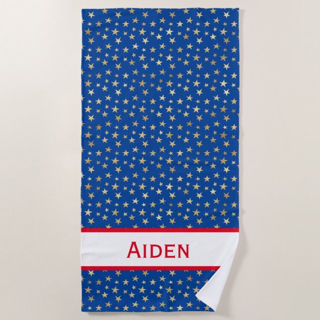 Gold Star American Beach Towel (Front)