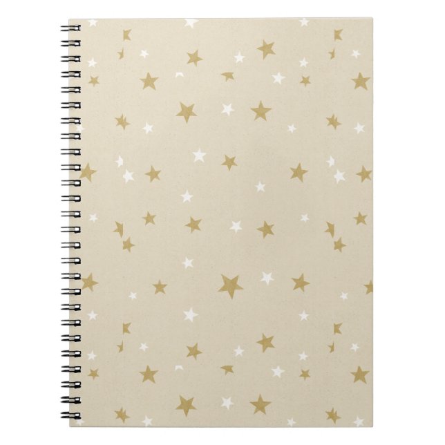 Gold Star Art Patterns A Magic Christmas Night Sky Notebook (Front)
