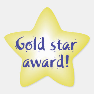 Gold star award stickers