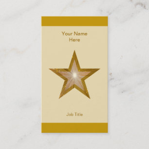 Gold Star business card cream stripe vertical