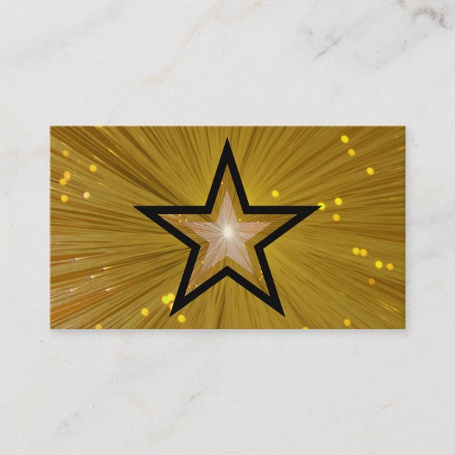 Gold Star business card template black back (Front)