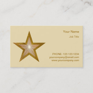 Gold Star business card template side star cream