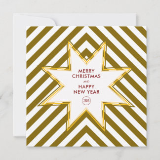 Gold Star Business Corporate Logo Christmas  Holiday Card