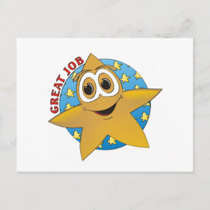 Gold Star Cartoon Postcard