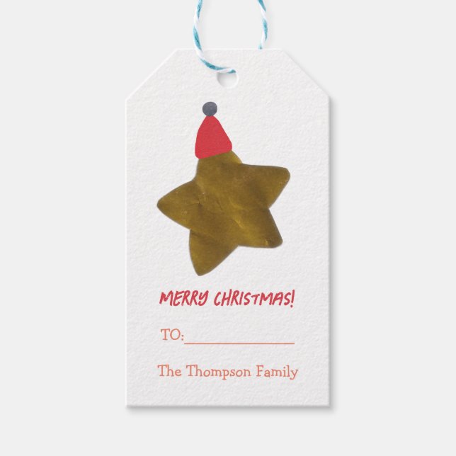 Gold Star Christmas Gift Tags (Front)