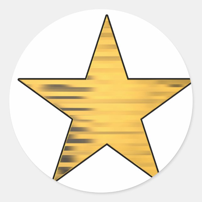 Gold Star Classic Round Sticker (Front)