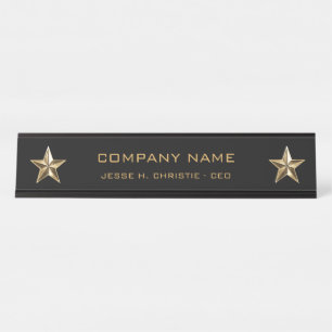 Gold Star Company Executive Desk Name Plate