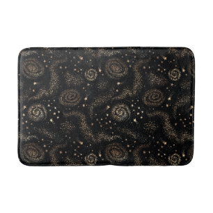 Gold Star Constellation Galaxy Pattern Bath Mat