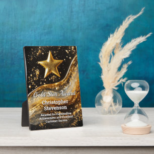 Gold Star Custom Personalized Artistic Award Plaque