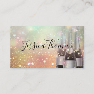 Gold Star Dust Champagne Bottles Business Card