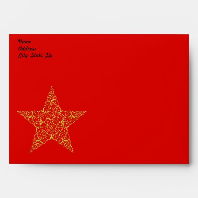 Gold Star Envelope Template (Front)
