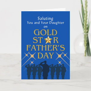 Gold Star Father's Day Daughter Remembrance Card
