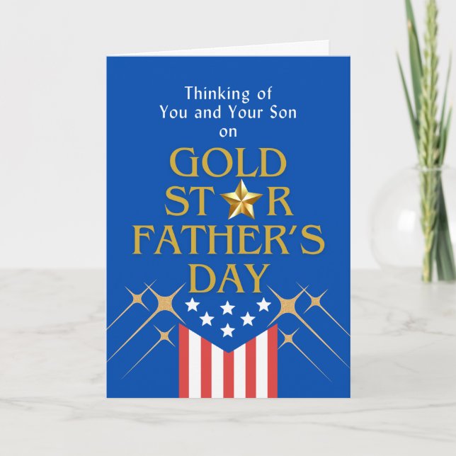 Gold Star Father's Day Son Remembrance Card (Front)