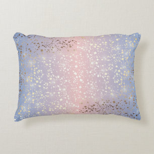 Gold Star Foil Sparkle Rose Quartz Serenity Blue Decorative Cushion