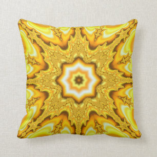 Gold Star Fractal Pillow