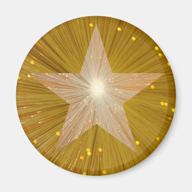 "Gold" Star fridge magnet round (Front)