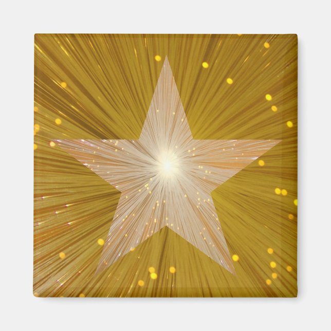 Gold Star fridge magnet square (Front)