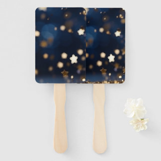 Gold Star Glitter Hand Fan