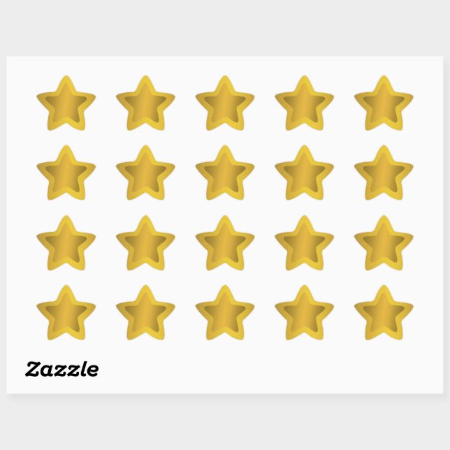 Gold Star Glitter Sparkles Background Stickers (Sheet)