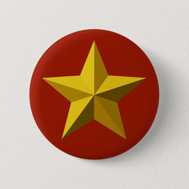 Gold star, Golden star, Red, Badge (Front)