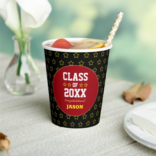 Gold Star Graduating Class Year Paper Cups (Insitu)