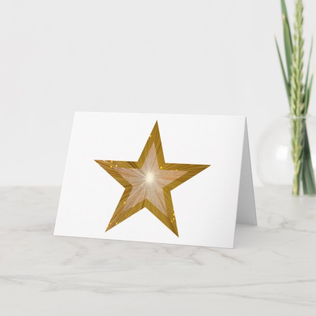 Gold Star greetings card white (Front)