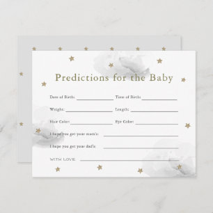 Gold Star & Grey Cloud Baby Predictions Card