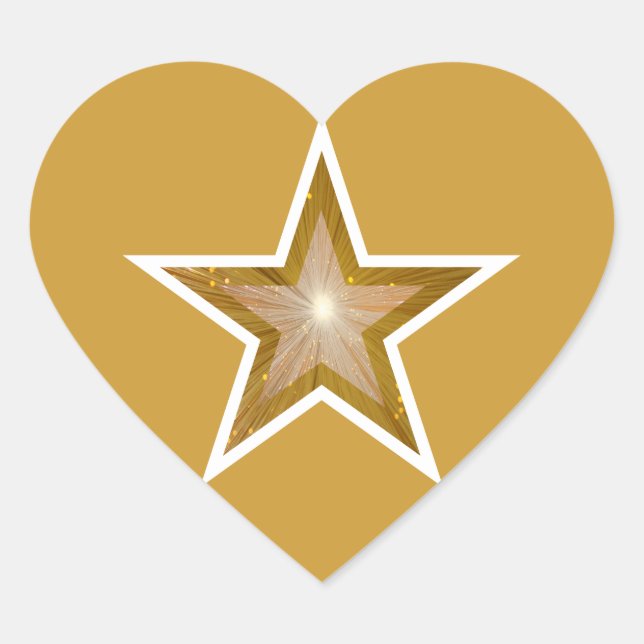 "Gold" Star heart sticker yellow (Front)